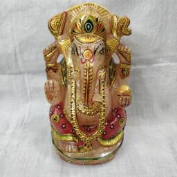 Rose Quartz Ganesha Figurine, Hindu Indian God Statue, Healing Crystal Decor, Spiritual Gift - thumbnail 1
