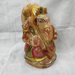 Rose Quartz Ganesha Figurine, Hindu Indian God Statue, Healing Crystal Decor, Spiritual Gift - thumbnail 4