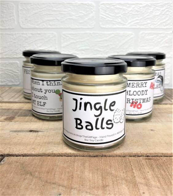 Rude Christmas Candle Jingle Balls Novelty Gift, Soy Wax - image 1