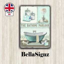Bathing Parlour Metal Sign Retro Vintage Bathroom Wall Decor - thumbnail 2