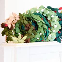 Felt Christmas Wreath With White Berries - Made From Wool For Mantel & Door - thumbnail 4