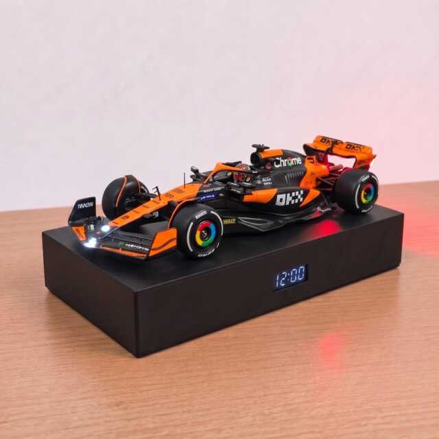 Mclaren Formula 1 Car Alarm Clock - Realistic Engine Sound, Handmade, Enthusiast Gift - image 1
