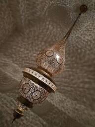 Large Moroccan Brass Chandelier Antique Style Pendant Light - thumbnail 1