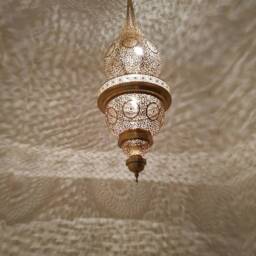 Large Moroccan Brass Chandelier Antique Style Pendant Light - thumbnail 4