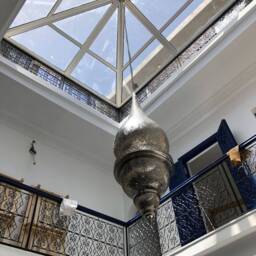 Large Moroccan Brass Chandelier Antique Style Pendant Light - thumbnail 3