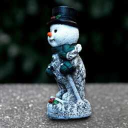 Elegant Snowman Sculpture Concrete Christmas Decoration Outdoor Winter Ornament Front Door Statue Snowman Lover Gift - thumbnail 2