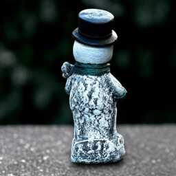 Elegant Snowman Sculpture Concrete Christmas Decoration Outdoor Winter Ornament Front Door Statue Snowman Lover Gift - thumbnail 4