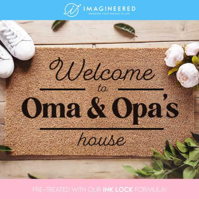 Grandparents Custom Gift- Housewarming Gift - Welcome To Oma & Opa's House Customized Doormat Coir Mat Grandparent - image 1