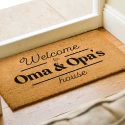 Grandparents Custom Gift- Housewarming Gift - Welcome To Oma & Opa's House Customized Doormat Coir Mat Grandparent - thumbnail 2