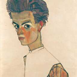 Photo Art Print With Passe-Partout Egon Schiele Autoportrait 18x24 cm - thumbnail 2