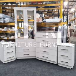 White Bedside Table, Bedside, Ready Assembled Classic 3 Drawer - thumbnail 2