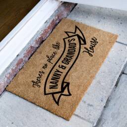 There's No Place Like Nanny & Grandad's House - Personalized Grandparents Gift Family Mat Custom Grandparent - thumbnail 2