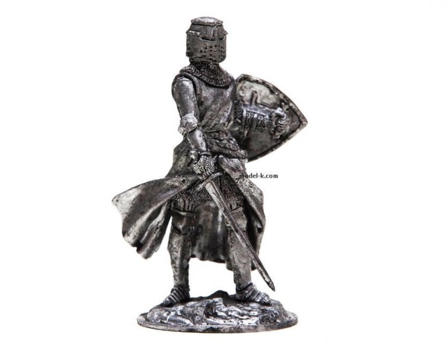 Tin 54mm English Knight 14 Century Metal Miniature - image 1