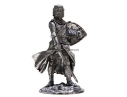 Tin 54mm English Knight 14 Century Metal Miniature - thumbnail 1