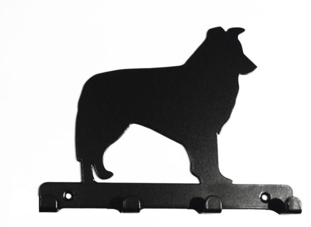 Border Collie Silhouette Key Hook Rack - Metal Wall Art