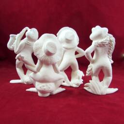 Ceramic Ready To Paint Musical Frog Band - 5.5-6.5 Inches High Bisque, Lawn & Garden, Indoor Or Outdoor - thumbnail 2
