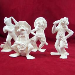 Ceramic Ready To Paint Musical Frog Band - 5.5-6.5 Inches High Bisque, Lawn & Garden, Indoor Or Outdoor