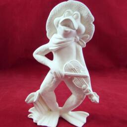 Ceramic Ready To Paint Musical Frog Band - 5.5-6.5 Inches High Bisque, Lawn & Garden, Indoor Or Outdoor - thumbnail 3