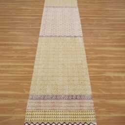 Handmade Olive Green Cotton Runner Rug - Block Printed Boho - thumbnail 3