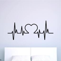 Love Heart Pulse Wall Decal Love Inspirational Bedroom Sticker Motivation Decor Art Vinyl Good Hose Home Decoration Gift Idea - thumbnail 2