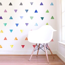 Small Rainbow Watercolor Triangles - Fabric Wall Decal Color Story Mej - thumbnail 2