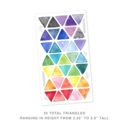 Small Rainbow Watercolor Triangles - Fabric Wall Decal Color Story Mej - thumbnail 3