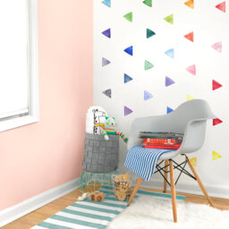 Small Rainbow Watercolor Triangles - Fabric Wall Decal Color Story Mej - thumbnail 1