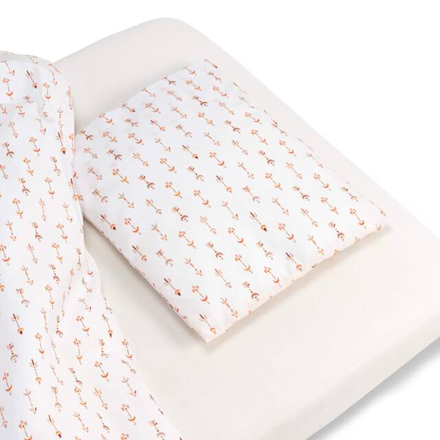 Boho Bed Linen Set, Bedding Duvet & Pillow Cover, Unisex Cotton Bed For Kids, Neutral Baby Set - image 1