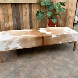 stunning Upholstered Cowhide Bench, End Of Bed, Entryway, Dining Table - Lfb60 - thumbnail 4