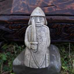 Lewis Chessmen Berserker Knight Chess Piece Hand Carved Moose Antler Museum Quality Replica - thumbnail 1