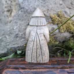 Lewis Chessmen Berserker Knight Chess Piece Hand Carved Moose Antler Museum Quality Replica - thumbnail 2
