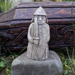 Lewis Chessmen Berserker Knight Chess Piece Hand Carved Moose Antler Museum Quality Replica - thumbnail 3