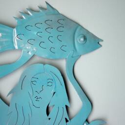Mermaid Beach Wall Decor Metal - Turquoise - thumbnail 3