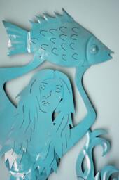 Mermaid Beach Wall Decor Metal - Turquoise - thumbnail 1