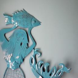 Mermaid Beach Wall Decor Metal - Turquoise - thumbnail 2