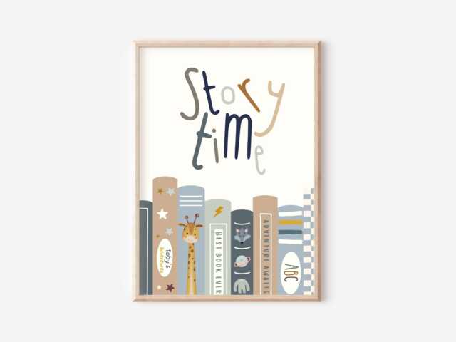 Personalised Story Time Children's Print. Perfect For Girls Rooms, Boys Playrooms & Nurseries - Unframed - image 1