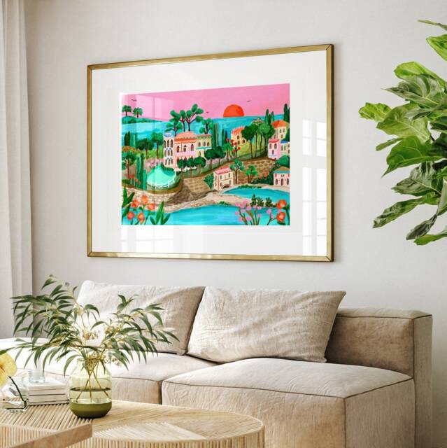 Nice Print, France Poster, Illustrated Travel A4/A3 A2 A1 - image 1