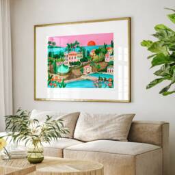 Nice Print, France Poster, Illustrated Travel A4/A3 A2 A1 - thumbnail 1