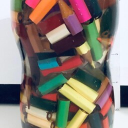 Fabulous Coloured Pencilsstunning Pencils Cast in Resin Vaseany Thing Potpens & Pencils Paint Brushesdried Grasses - thumbnail 2