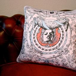 Bliss Pillow - Coral/Blue/Tan - thumbnail 2