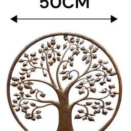 Bronze Tree Of Life Metal Garden Outdoor Wall Art Plaque 50cm Diameter - thumbnail 2