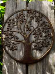 Bronze Tree Of Life Metal Garden Outdoor Wall Art Plaque 50cm Diameter