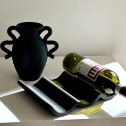Bordeaux Wine Rack in Jet Black - Minimalist Home Decor 3D Printed Australian Made Housewarming Gift - thumbnail 2