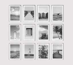 Beach Print, Ocean Sunset Black & White Photography, Living Room Wall Art, Bedroom Prints, Adventure, Travel, Sand, Seaside - thumbnail 1