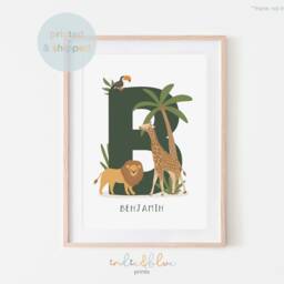 Personalised Safari Nursery Print, Jungle Decor, Educational Poster, Playroom Prints - thumbnail 3