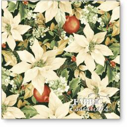 Poinsettias Quilted Christmas Tree Skirt - Full Sized Or Mini Skirt, Color Options - thumbnail 4