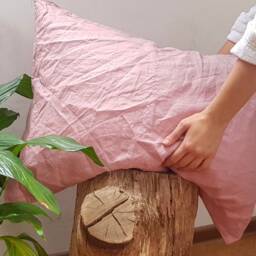 Dusty Rose Linen Pillowcase - Envelope Closure Natural Organic Softened Various Sizes - thumbnail 3