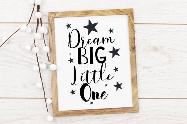 Dream Big Little One - Nursery Decor Print Baby Room Wall Art
