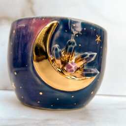 Crystal Lunar Galaxy Planter With 22K Gold By Naomi Singer, Modern Mud - thumbnail 2