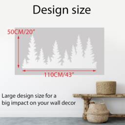 Pine Forest Nursery Stencil Reusable Wall Mural, Mountain Decor - thumbnail 3